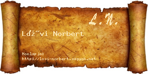 Lövi Norbert névjegykártya