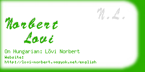 norbert lovi business card